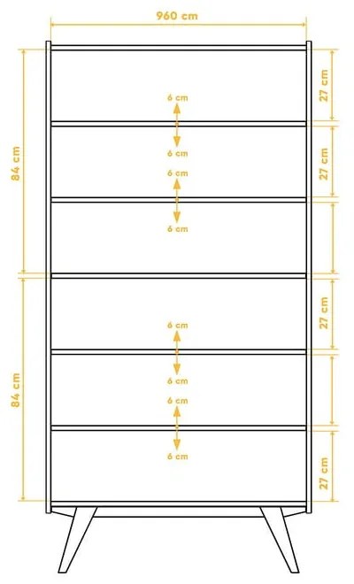 Дъбова етажерка за книги 100x200 cm Retro - The Beds