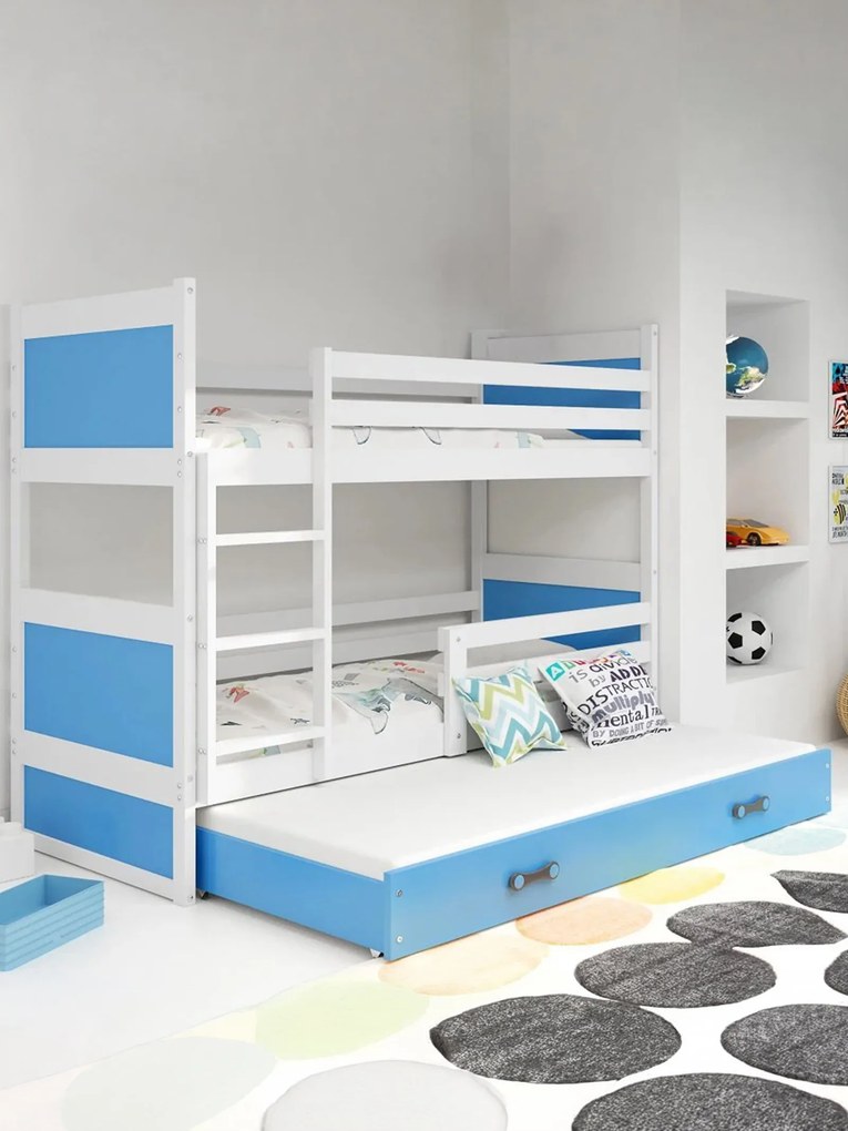 Двуетажно легло Riccon II-White - Blue-200 x 90