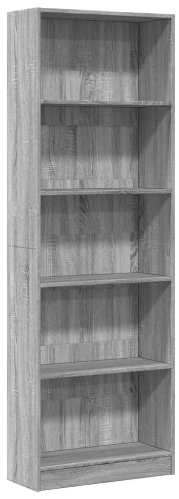 857826 vidaXL Библиотека, сив сонома, 60x24x176 см, инженерно дърво