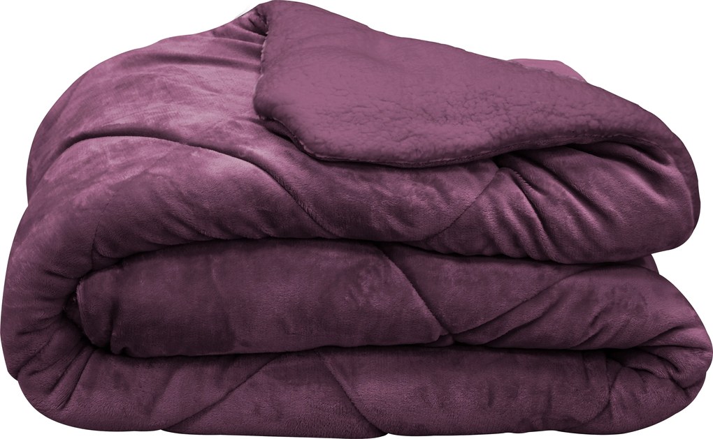 Сет луксозно одеяло и 2 възглавници лилав