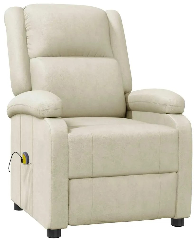 340163 vidaXL Масажен стол, кремавобял, изкуствена кожа