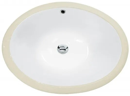 Мивка за баня ICC 5642, монтаж под плот, порцелан, бял, 56x42x18см