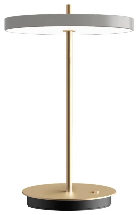 Светлосива LED затъмняваща се настолна лампа с метален абажур (височина 31 cm) Asteria Move – UMAGE