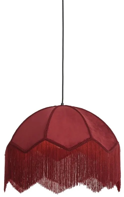 Висящо осветително тяло с текстилен абажур в цвят бордо ø 60 cm Malacia – Light &amp; Living