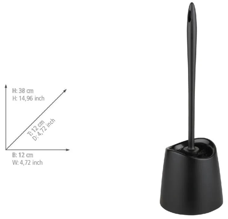 Черна пластмасова четка за тоалетна Portes – Allstar