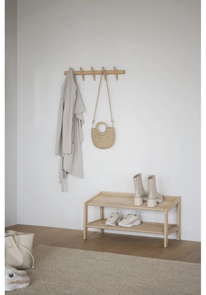 Стенна закачалка от дъбово дърво в естествен цвят Hillmond - Rowico