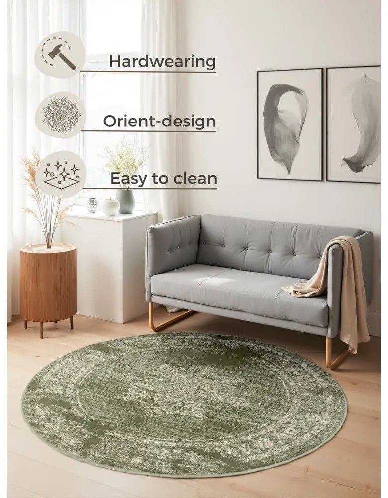 Зелен кръгъл килим ø 120 cm Gloria Lydia – Hanse Home