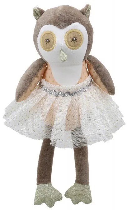 The Puppet Company - Парцалена кукла Бухал с пачка цвят капучино, серия Танцьорите на Wilberry, 29см.