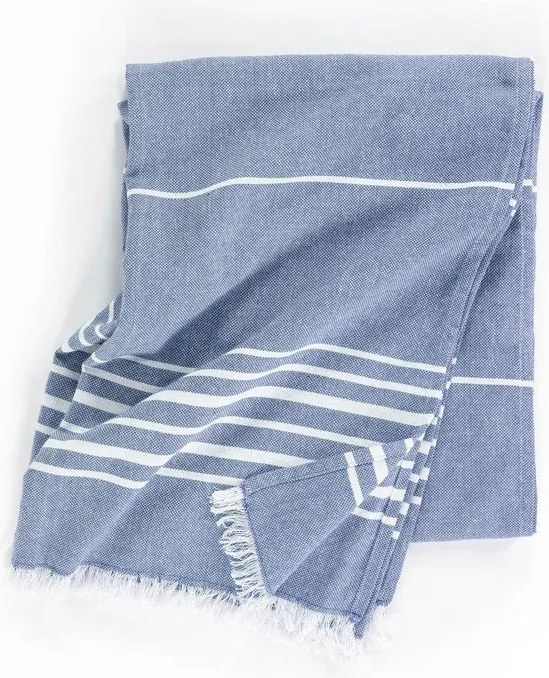 Синьо памучно одеяло 150x200 cm Solene – Tiseco Home Studio