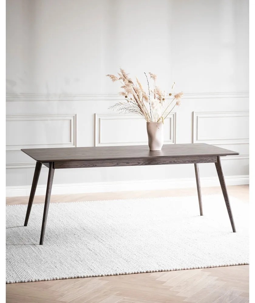 Тъмнокафява сгъваема трапезна маса от декор от дъб 90x190 cm Yumi – Rowico