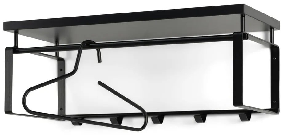 Черна метална стенна закачалка с рафт 70 cm Rex – Spinder Design