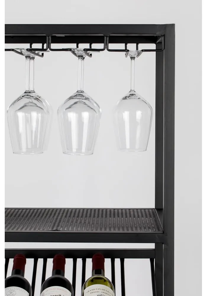 Черна метална стойка за вино за 20 бутилки, 48x180 cm Cantor - Zuiver