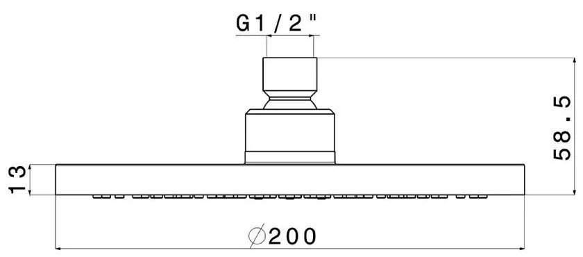 Пластмасова душ глава в лъскаво сребристо ø 20 cm – Sapho