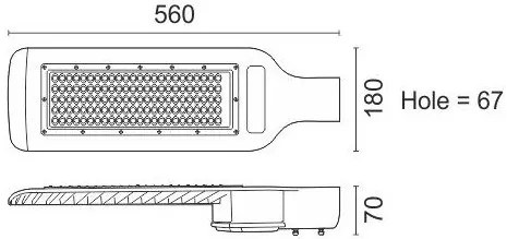 Улична лампа LED HPL 586-18 x 56 x 7 cm.