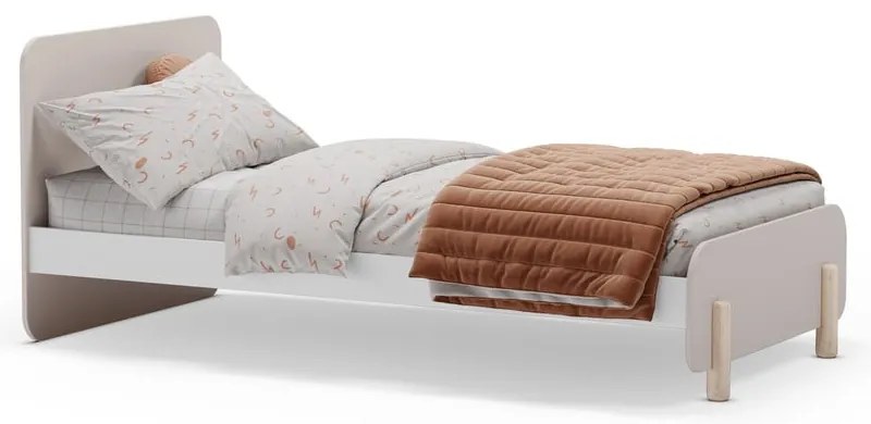 Кремаво детско легло от масивен бор 90x190 cm Nora – Marckeric