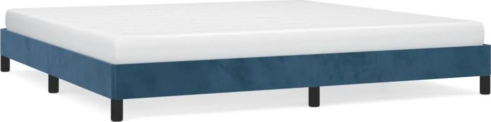 346998 vidaXL Рамка за легло без матрак, тъмносиня, 200x200 см, кадифе