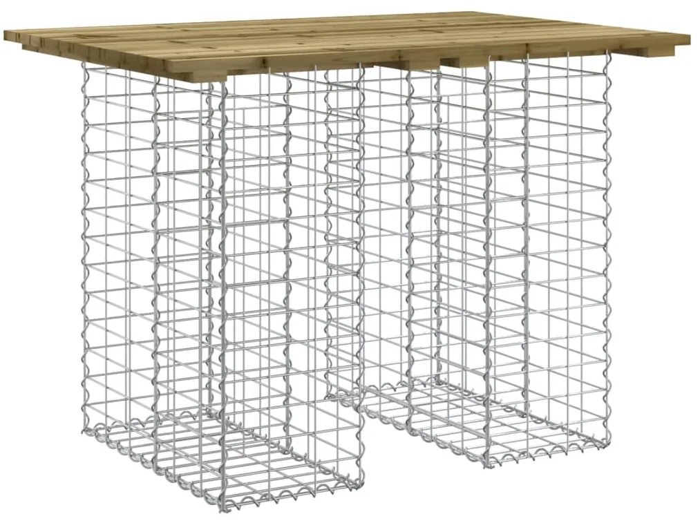 834367 vidaXL Градинска маса, дизайн на габион, 100x70x72 см, импрегнирана дървесина, бор