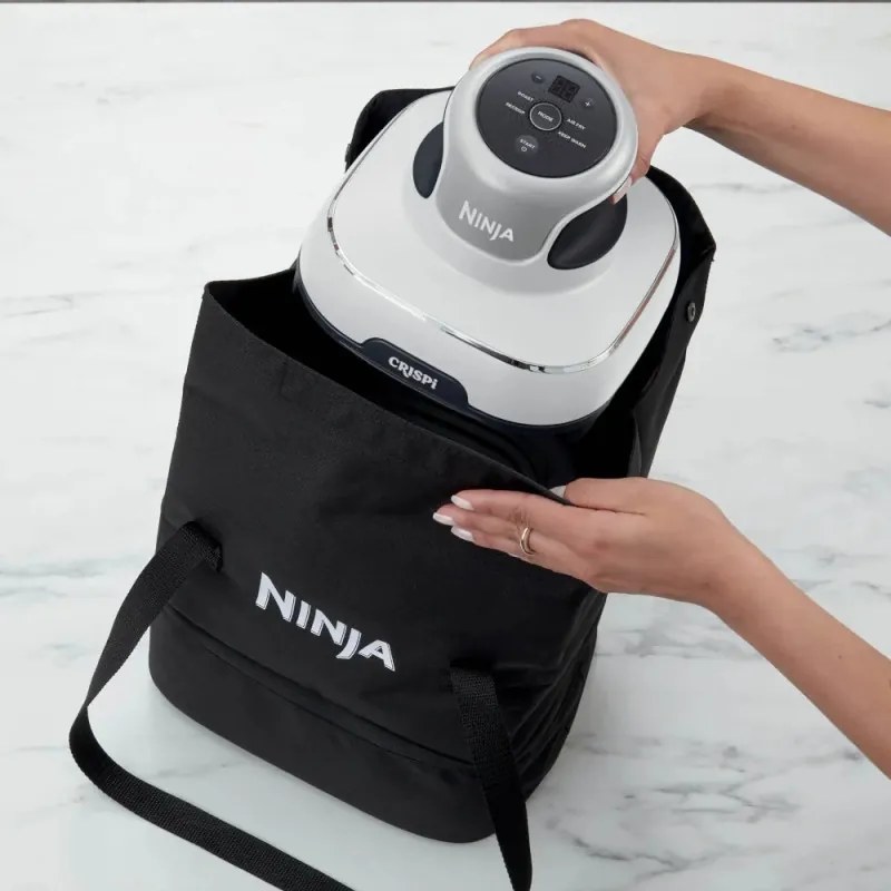 Фритюрник с горещ въздух 4в1 Ninja CRISPi FN102EU, 1700W, 3.8 + 1.4 л, 70-185°C, TempWare, Керамични плочи, Без PFAS, Преносим дизайн, Бял