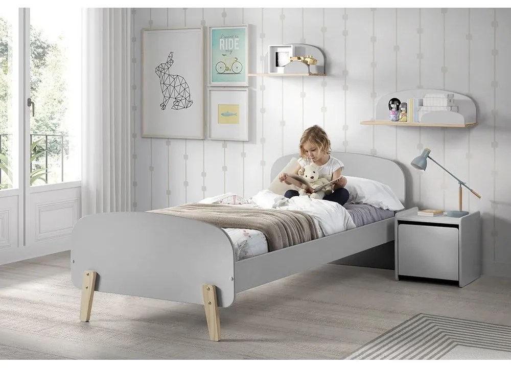 По-голям сив стенен рафт Kiddy - Vipack