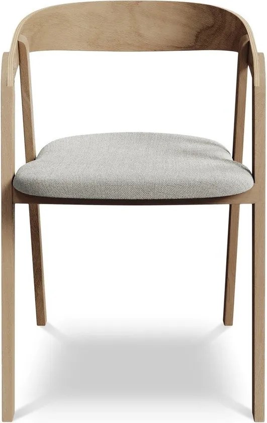 Светлосив трапезен стол от масивна дървесина Erika – Makamii