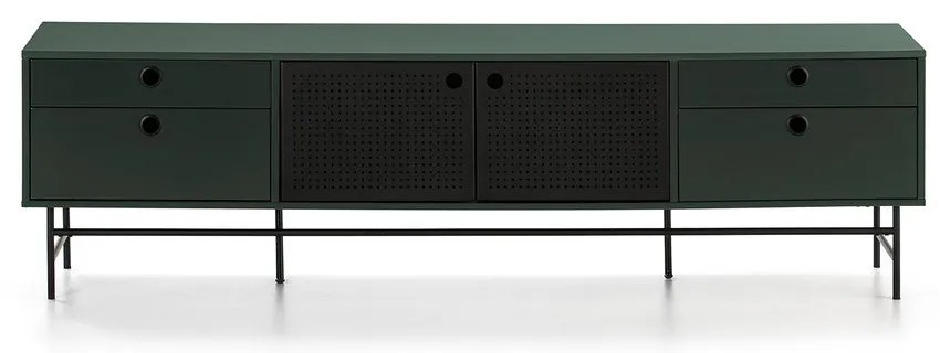 Черно-зелена маса за телевизор Punto - Teulat