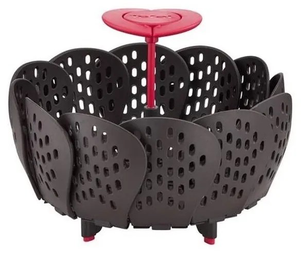 Tefal - Цедка за готвене на пара INGENIO черен/червен