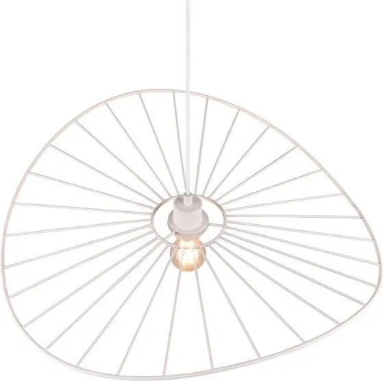 Бяло висящо осветително тяло ø 60 cm Chapeau - Reality