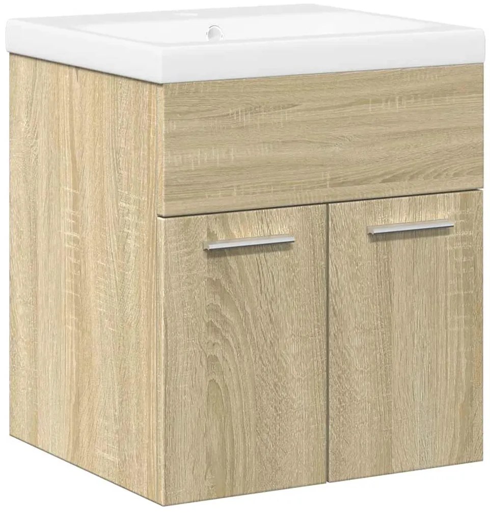 3324982 vidaXL Комплект мебели за баня от 2 части, дъб сонома, инженерно дърво