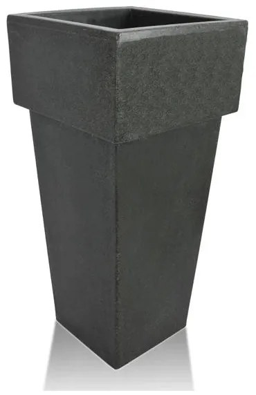 Serinova - Пластмасова кашпа 53x53xh99см, 36л, антрацит-(PK099)