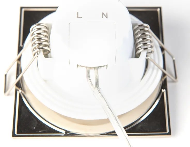 Комплект от 3 квадратни вградени прожектора от стомана с LED IP65 - Simply