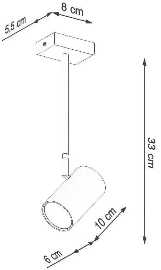 Черен прожектор 6x10 cm Jones – Sollux