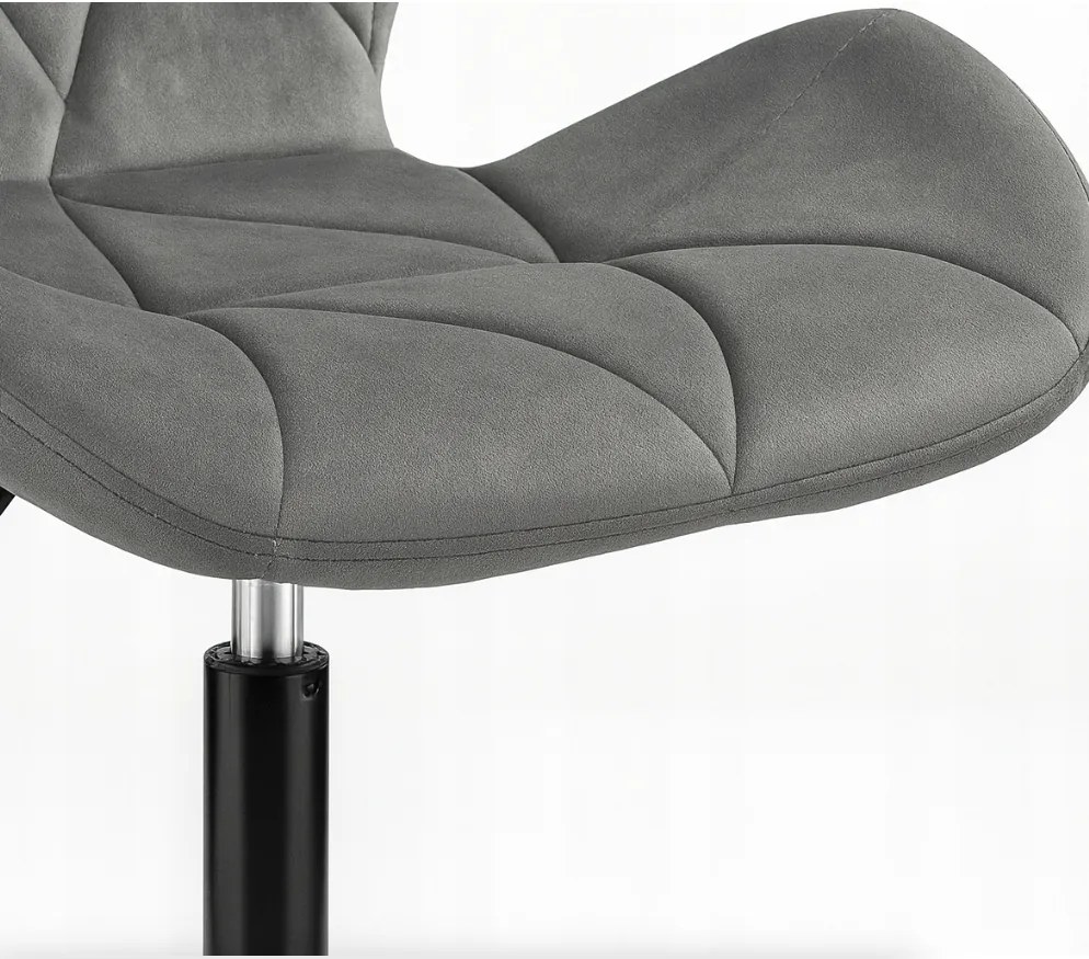 Ергономичен въртящ се офис стол - кадифе Сив