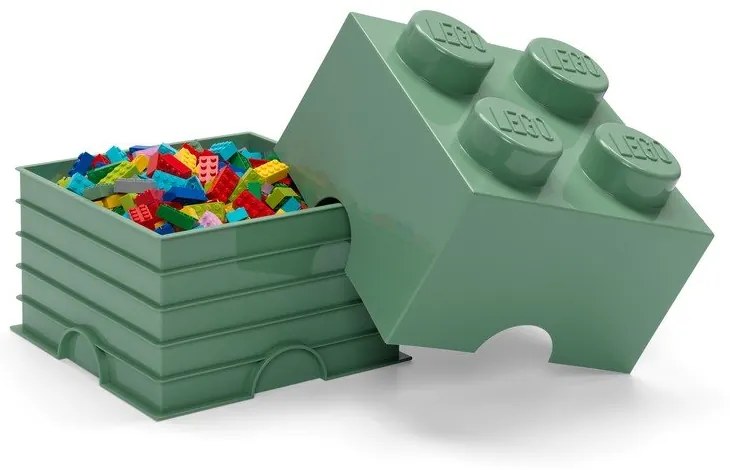 Зелена квадратна кутия за съхранение - LEGO®