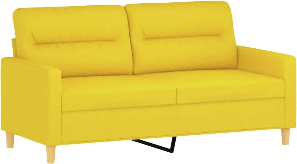 359240 vidaXL 2-местен диван, светложълт, 140 см, плат