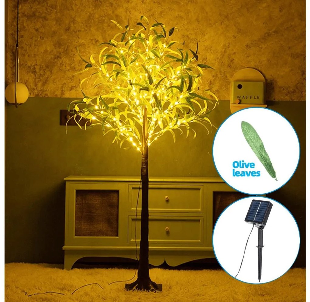 Aigostar - LED соларна декорация 285xLED/3,8м IP65 топла бяла olive