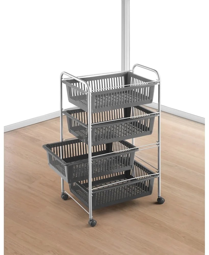 Подвижен рафт в тъмносиво-сребристо 46x78 cm - Metaltex