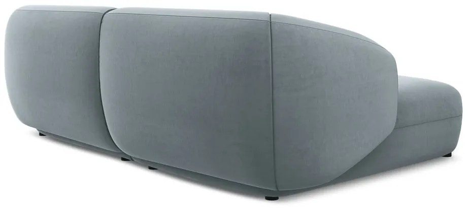 Светлосин кадифен ъглов диван (ляв ъгъл) Moana – Makamii