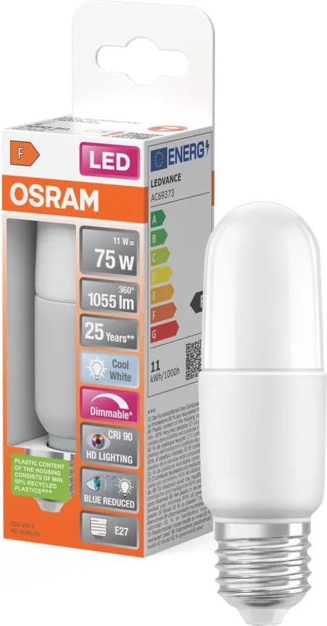 LED крушка с възможност за димиране STICK E27/11W/230V 4000K CRI 90 - Osram
