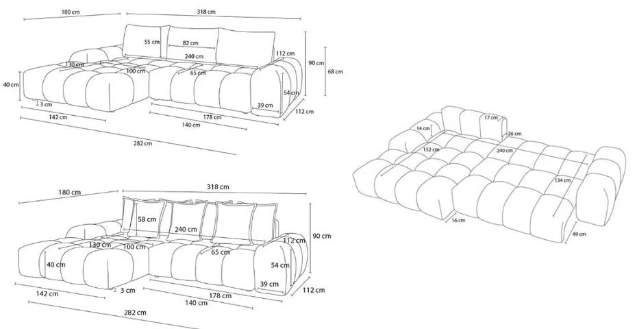 Тъмносин шенилов сгъваем/с място за съхранение ъглов диван (десен ъгъл) Everest – Bobochic Paris