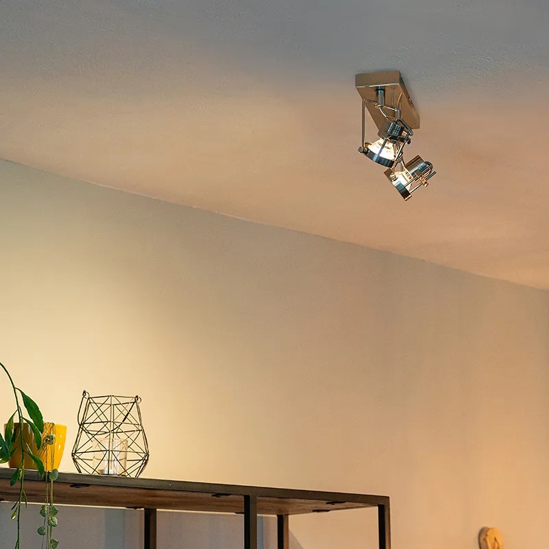 Индустриален стоманен прожектор 2-светлина регулируем - Suplux