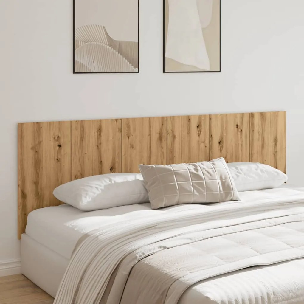 856831 vidaXL Стенна табла за легло дъб артизан 240x1,5x80 см инженерно дърво