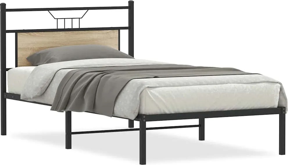 4106786 vidaXL Рамка за легло без матрак сонома дъб 100x190 см инженерно дърво