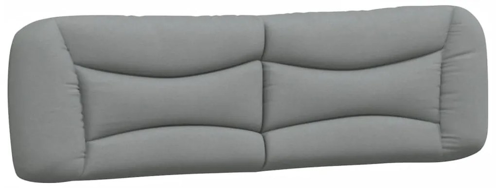 374600 vidaXL Мека табла за легло, светлосива, 180 см, плат