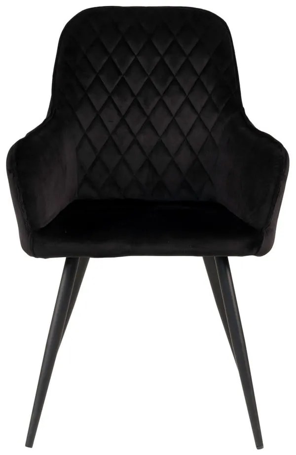 Черни тапицирани трапезни столове в комплект с подлакътници 2 бр. Harbo – House Nordic