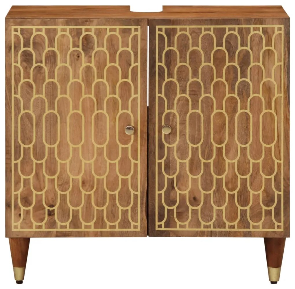 358303 vidaXL Шкаф за баня 62x33x58 см масивно мангово дърво