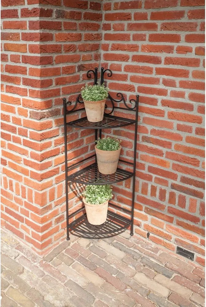 Черна метална ъглова сгъваема стойка за цветя - Esschert Design