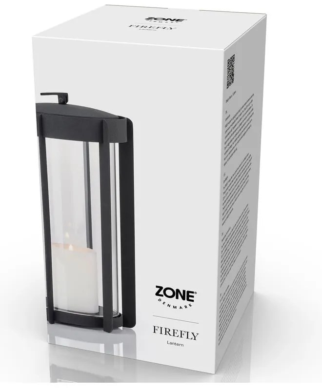 Черен LED фенер с USB (височина 25 cm) Firefly – Zone