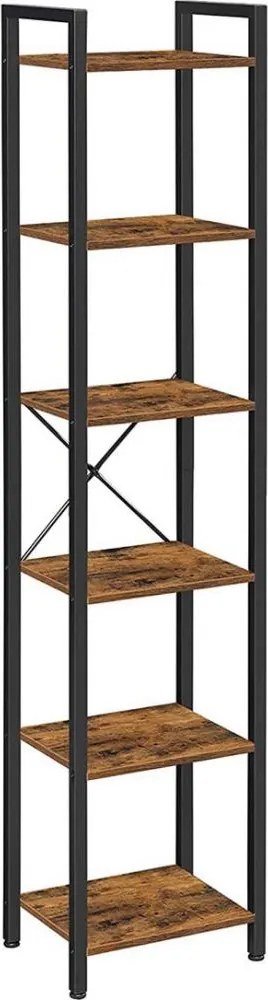 Стелаж NAVARO 40x179x30 см кафяв/черен