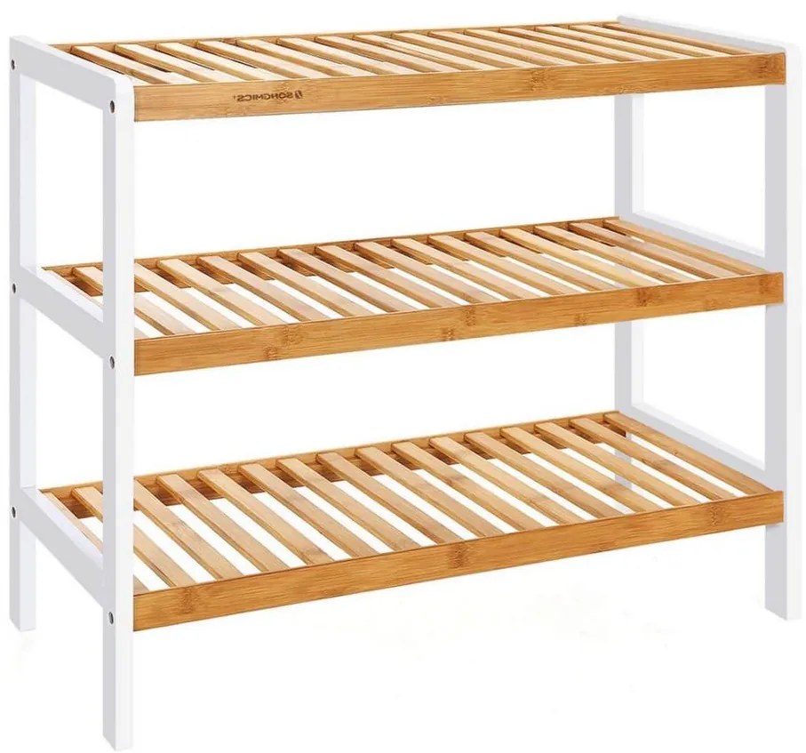 Обувница MATE кафява/бяла