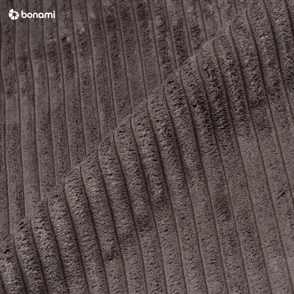 Кафяво-сива табуретка от рипсено кадифе Nihad – Bobochic Paris